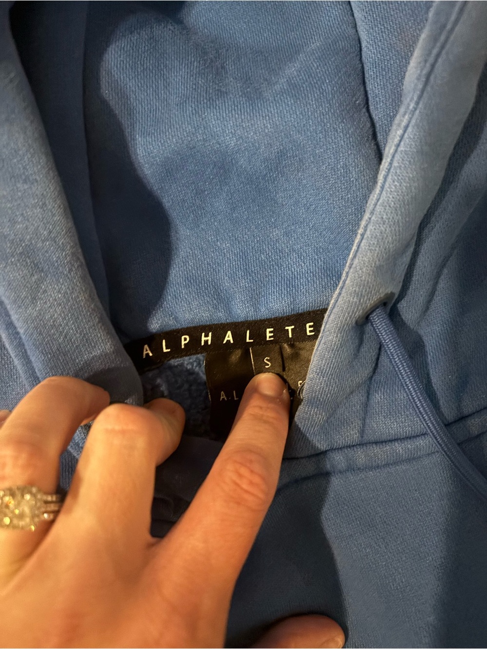Alphalete Hoodie Royal Blue Pullover Raised White Logo MSRP $78 - Picture 5 of 7
